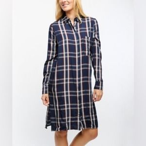 Lumière Anthropologie Plaid Shirt Dress